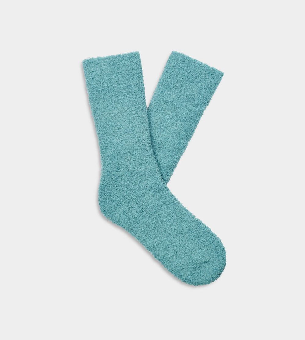 Ugg Fincher Ultra Cozy Crew - Mens Socks - Blue - NZ (2415TEYKI)